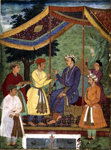 https://upload.wikimedia.org/wikipedia/commons/8/81/Emperor_Jahangir_receiving_his_two_sons%2C_an_album-painting_in_gouache_on_paper%2C_c_1605-06.jpg