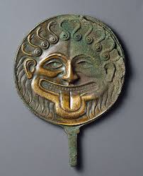 P:\pix\projects\human evolution\mirror\Bronze mirror with the head of the Medusa, Greek, South Italy, 500.jpg