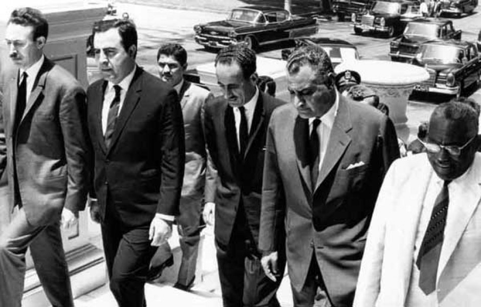 G:\pix\projects\iranzamin\modern\From left to right, Houari Boumediene of Algeria, Nureddin al-Atassi of Syria, Abdul Rahman Aref of Iraq, Gamel Abdel Nasser of Egypt, and Ismail al-Azhari of Sudan in 1968.jpg