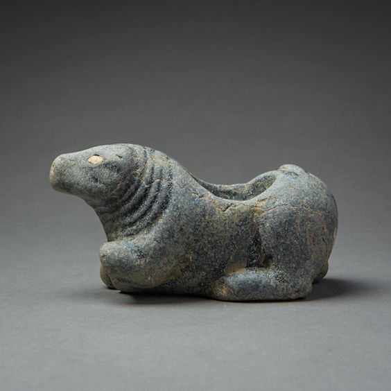 Bactrian Zoomorphic Sculpture - AM.0392 Origin: Afghanistan Circa: 2000 BC to 1500 BC Dimensions: 3" (7.6cm) high x 5.3" (13.5cm) wide Collection: Bactrian $40,000.00 Location: United States