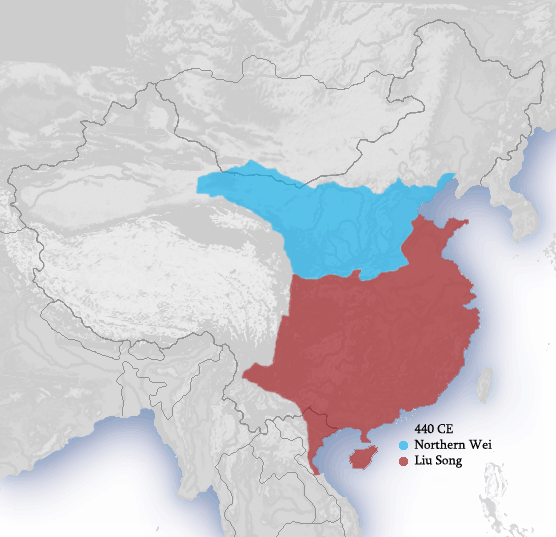 File:Southern and Northern Dynasties 440 CE.png