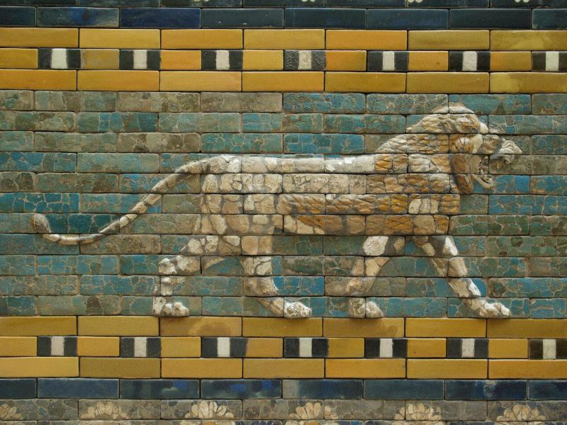 G:\pix\projects\iranzamin\1200-550\-575 Ishtar Gate (Tor), lion panel.jpg