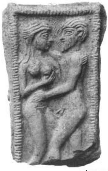 G:\pix\projects\iranzamin\3000-1200\-1800 Plaque depicting Sumerian lovers in an embrace..jpg