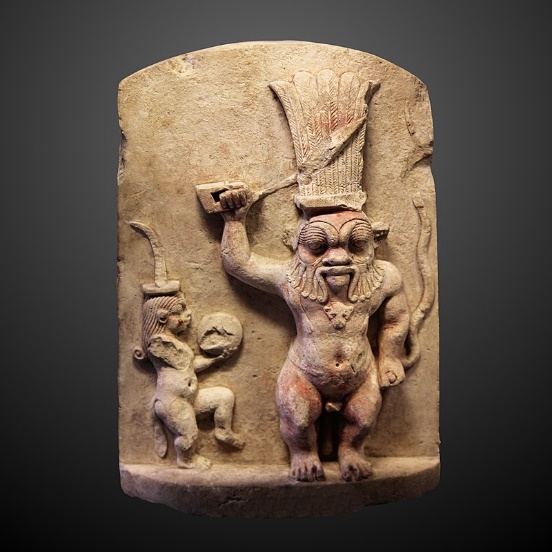 G:\pix\projects\iranzamin\achaemedian\-500 Bes and Beset; 664-332 BC; limestone; 31.7 cm, 22.5 cm; Louvre.jpg