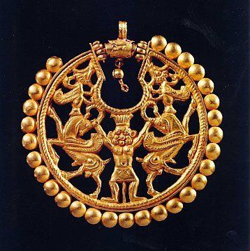 G:\pix\projects\iranzamin\achaemedian\Art\Achaemenid Persian Gold Earring of Bes as Master of the Animals period Sixth Century BC.jpg