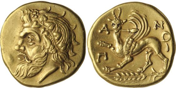 G:\pix\projects\iranzamin\achaemedian\Art\Cimmerian Bosporos, Pantikapaion (c. 340-325 B.C.), Gold Stater.jpg