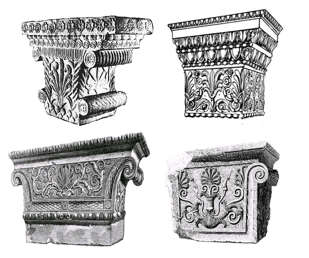 https://upload.wikimedia.org/wikipedia/commons/thumb/9/9a/The_Pataliputra_capital_and_three_Greek_anta_capitals.jpg/1024px-The_Pataliputra_capital_and_three_Greek_anta_capitals.jpg