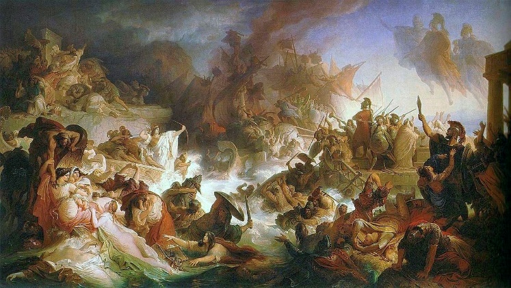 Kaulbach, Wilhelm von - Die Seeschlacht bei Salamis - 1868.JPG