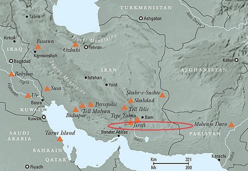 Location of Jiroft