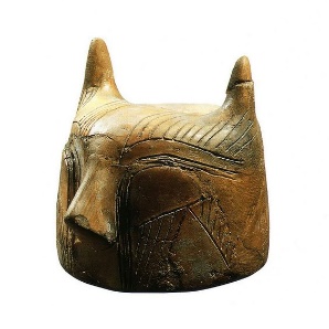 Neolithic cat head -- terracotta - c. 4000 BC.  The Vinča culture (c. 6000 to 3000 BC) takes its name from the city of Vinča, near Belgrade, in Serbia, where archaeologists unearthed important remains in 1908. The Vinča people were concentrated near the Danube, in what is now Romania, Bulgaria, Serbia, and Macedonia, but left traces throughout the Balkans.