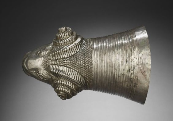 Ram-Head Drinking Vessel, c. 600 BC Iran, Median, late 7th Century BC silver