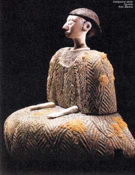 Stone sculpture of a seated lady from Bactria | Composite stone