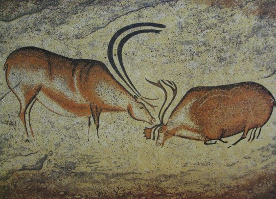 Two Reindeer, Cro-Magnon Painting from Font-de-Gaume Cave, Les Eyzies-de-Tayac-Sireuil, France c.17,000 BCE