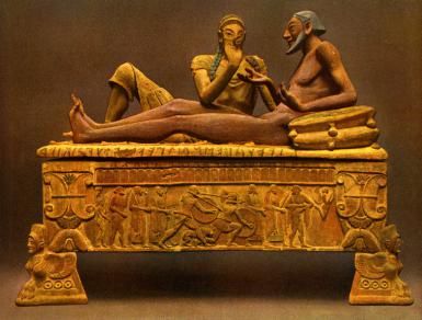 Who Were the Etruscans - and Where Did They Come From?: Etruscan Painted Sarcophagus, Caere, Italy