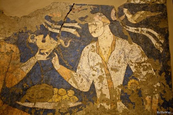 A Feast, Sogdian Fresco from Piandjikent