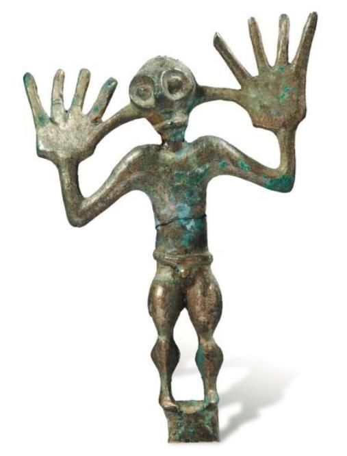 Bronze votive statuette of a naked man,Â  Caucasus, 8th-6th century BC