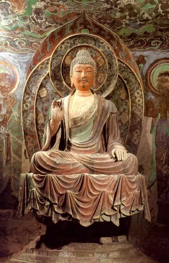 Buddha, Mogao Caves, China:  MAKES SURE JESUS COULD NEVER IMPREGNATE HIS OTHER WOMEN OUTSIDE HIM MARRIAGES HERUM (SOUNDS LIKE) NOT EVER, GO RETRO.