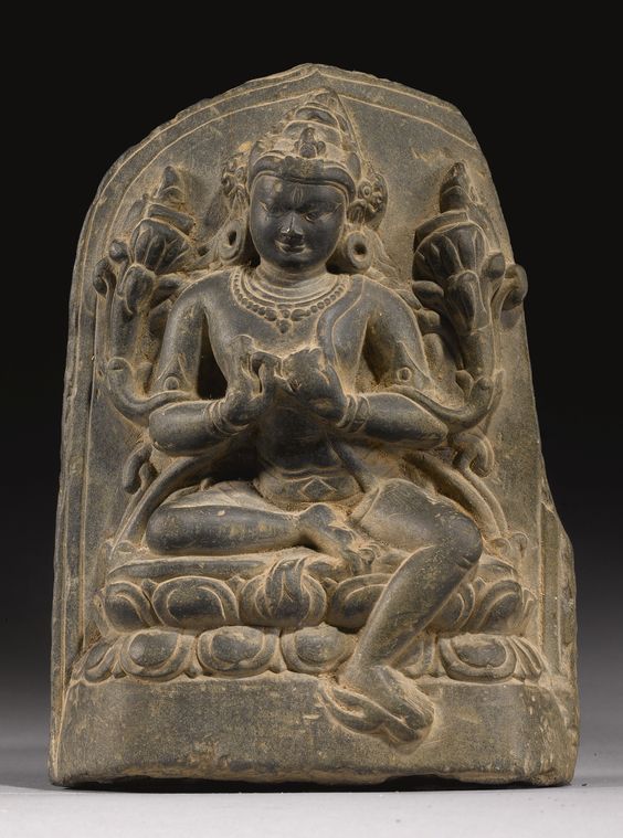 Manjushri<br>Grey stone<br>Eastern India, Pala period | lot | Sotheby's 6-1/4"