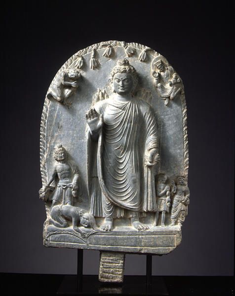 Relief with the Dipankara Jatak Provenance Gandhara Period 3rd to 5th centuries Century 3-5c Materials Schist Dimensions H-69.3