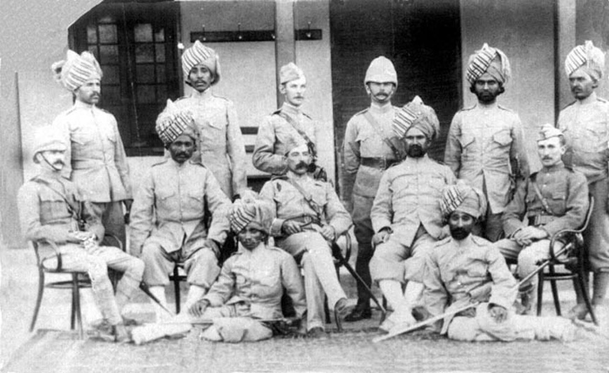 G:\pix\1896 24th (Baluchistan) (Duchess of Connaught's Own) Regiment of Bombay Infantry. Lieutenant Colonel AA Pearson (centre) commanding. Quetta, 1896.jpg