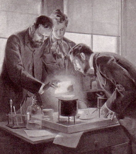 https://upload.wikimedia.org/wikipedia/commons/b/b9/Curie_and_radium_by_Castaigne.jpg