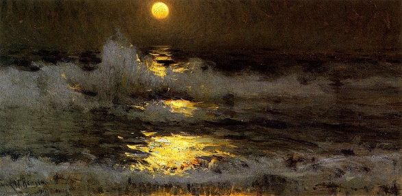 G:\draw\classic\1880 Frank Weston Benson\1899 Moonlight--Moonlight_on_the_Waters_oil_1981_Frank_Weston_Benson.jpg