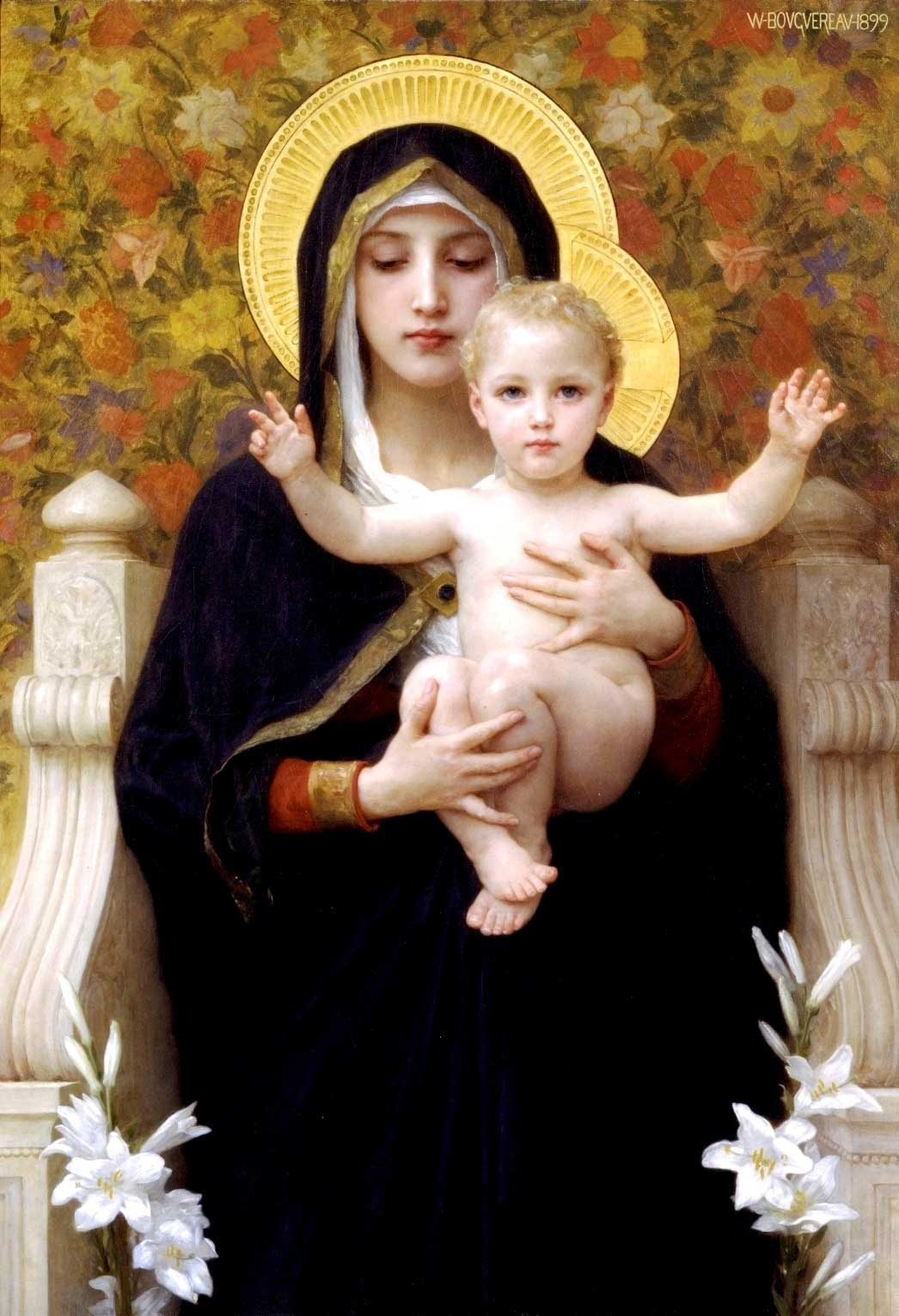 G:\draw\classic\western art\Classic W\1880 William-Adolphe Bouguereau(1825-1905)\( William-Adolphe Bouguereau) 'Virgin of the Lilies' {1899}.jpg