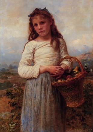 G:\draw\classic\western art\Classic W\1880 William-Adolphe Bouguereau(1825-1905)\(Bouguereau) 'Young Girl with a Basket of Fruit' {1905}.jpg