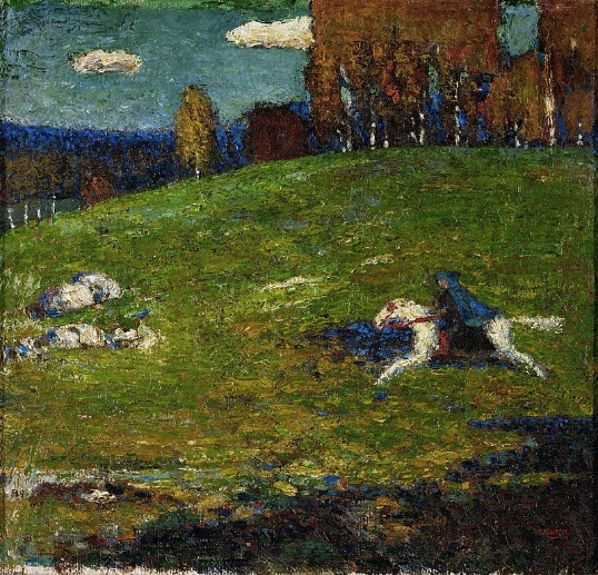 G:\pix\1903 Wassily_Kandinsky,_1903,_The_Blue_Rider_(Der_Blaue_Reiter),_oil_on_canvas,_52.1_x_54.6_cm,_Stiftung_Sammlung_E.G._Bührle,_Zurich.jpg