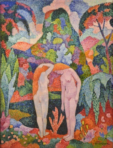 G:\pix\1905 Jean_Metzinger,_c.1905,_Baigneuse,_Deux_nus_dans_un_jardin_exotique,_oil_on_canvas,_116_x_88.8_cm,_Colección_Carmen_Thyssen-Bornemisza.jpg