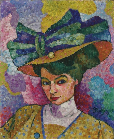 G:\pix\1906 Jean_Metzinger,_c.1906,_Femme_au_Chapeau_(Woman_with_a_Hat),_oil_on_canvas,_44.8_x_36.8_cm,_Korban_Art_Foundation..jpg