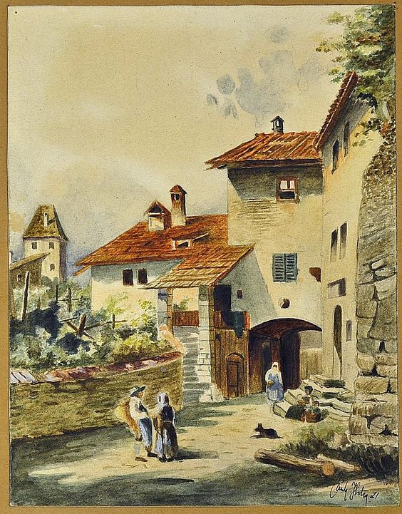 Adolf Hitler Artwork - DÃ¼rnstein a.d. Donau, showing the old Towngate of the famous old town in the Danube-valley called Wachau. 21.5 x 17cm, paper glued to passe-partout. Signed Adolf Hitler 1921 #adolfhitler #artist #ÐÐ¸ÑÐ»ÐµÑ #art #AH #hitler