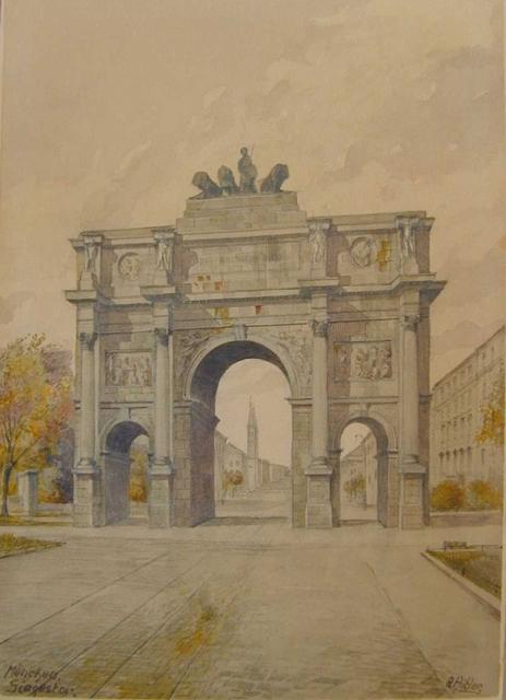 G:\pix\1910 Hitler\1913 هیتلر München Siegestor (1913).jpg