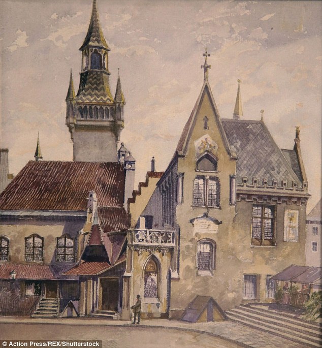 The artwork, which includes watercolours of houses, castles, countryside scenes and town squares, will be sold off in the Bavarian city of Nuremberg